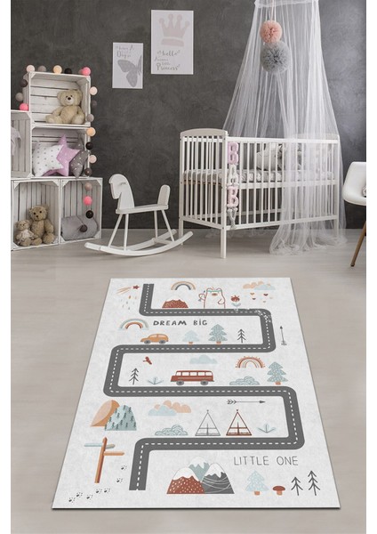Dijital Baskı Kaymaz Makinede Yıkanabilir Leke Tutmaz Yol Desenli Çocuk Odası Halısı Oyun Halısı-11 fiyatları