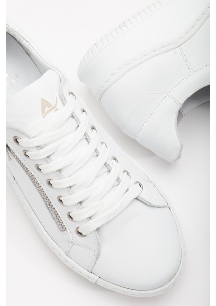 Kadın Deri Fermuarlı Spor Ayakkabı 2665 Spor Beyaz 41 fırsatları