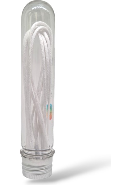 Yuvarlak Mumlu Beyaz Ayakkabı Bağcığı 110 cm