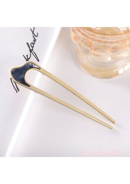 Kıvrımlı Metal Topuz Tokası Model-4 - Çubuk Saç Tokası - Saç Çubuğu