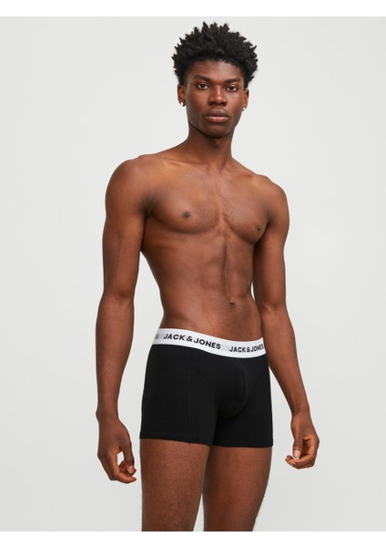 Erkek Logolu Beli Lastikli 5'li Boxer Paketi - Solid