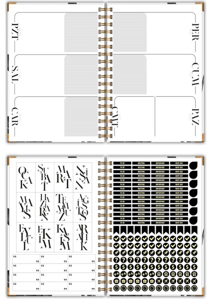 Tropic Süresiz Planlayıcı Ajanda Stickerli 16X23CM Planner Defteri