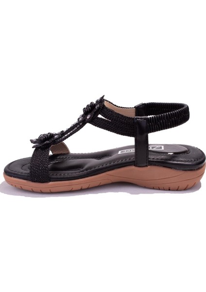 DZA07-741724910CN Siyah Günlük Ortopedik Kadın Sandalet modelleri