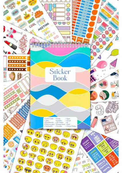 Sticker Defteri 900 Adet My Dıy - Planner ,ajanda, Günlük, Planlayıcı, Bullet Journal , Scrapbook