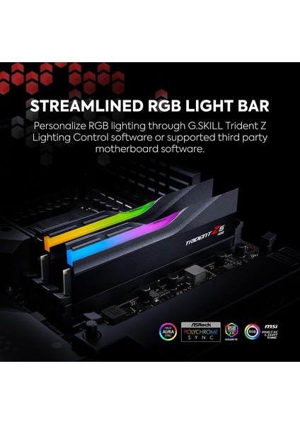 Gskıll Trident Z5 Rgb Siyah DDR5-6800MHZ CL34 96GB (2X48GB) Dual (34-46-46-108) 1,35V