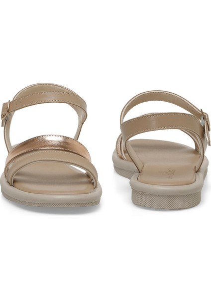 CS24036 4fx Bej Kadın Düz Sandalet