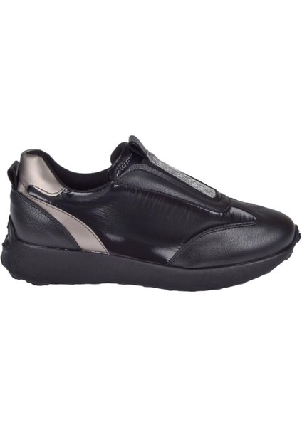 Lastikli Kadın Spor Ayakkabı Sneaker EN-7539 Siyah