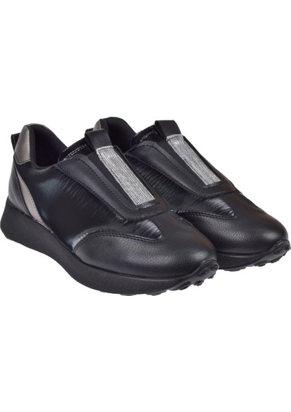 Lastikli Kadın Spor Ayakkabı Sneaker EN-7539 Siyah
