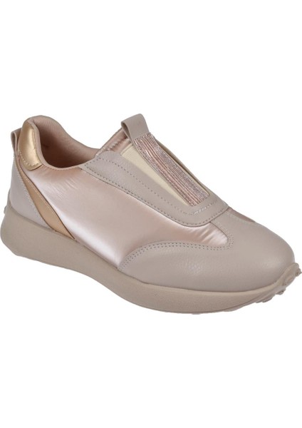 Lastikli Kadın Spor Ayakkabı Sneaker EN-7539 Bej