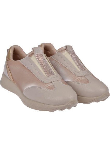 Lastikli Kadın Spor Ayakkabı Sneaker EN-7539 Bej