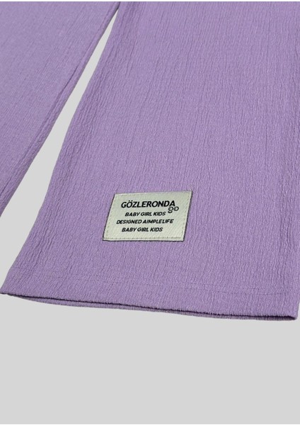 Lila Bürümcük Bol Paça Pantolon 2062-6