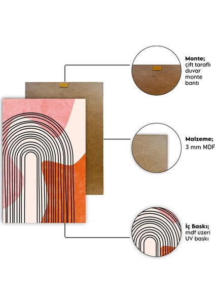 Alfa Grafik Bohem Tarz Dekoratif Mdf Tablo