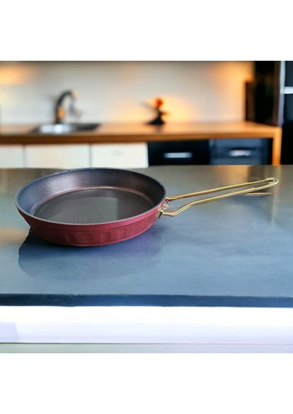 Gold Kulplu Granit Tava 28 cm