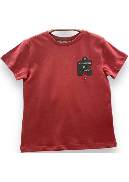 Erkek Çocuk Tshrt - Çikoby - Kiremit - 7 Yaş - CE30245-KİREMİT-7 Yaş
