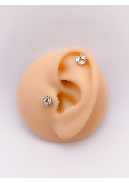 Cerrahi Çelik Piercing Baget Taşlı Kıkırdak Helix Tragus PIERCING(1ADET)