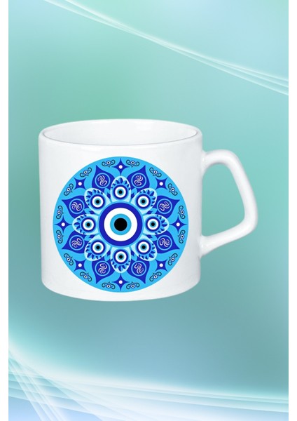 Mandala Nazarlık Baskılı Afilli Kupa Bardak Çay Kahve Fincanı