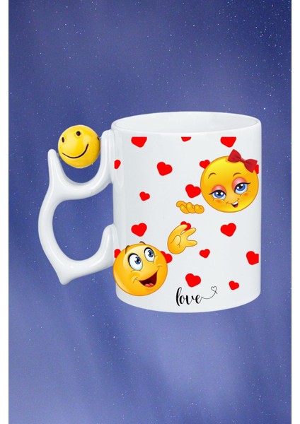 Kavuşma Love Emoji Baskılı Smile Emoji Toplu Kupa Bardak Çay Kahve Fincanı fiyatları