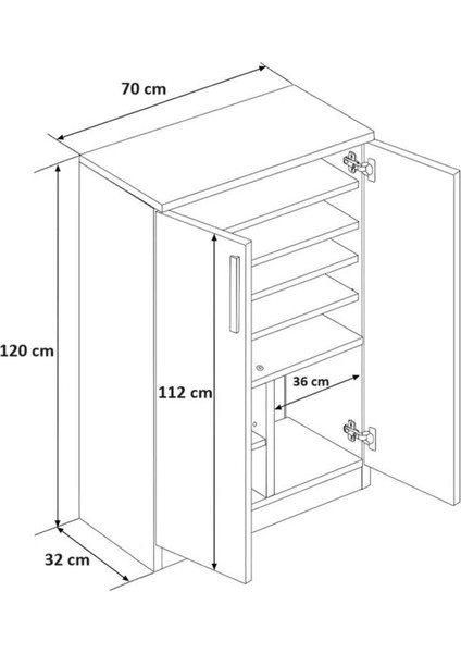 Aden Home Beyaz Ayakkabı Dolabı, Kapaklı Ayakkabılık, Mdf Ayakkabı Dolabı, Çok Amaçlı Dolap, MAYK17