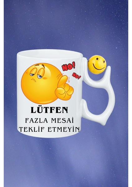 Mesai Sevmeyen Emoji Baskılı Smile Emoji Toplu Kupa Bardak Çay Kahve Fincanı
