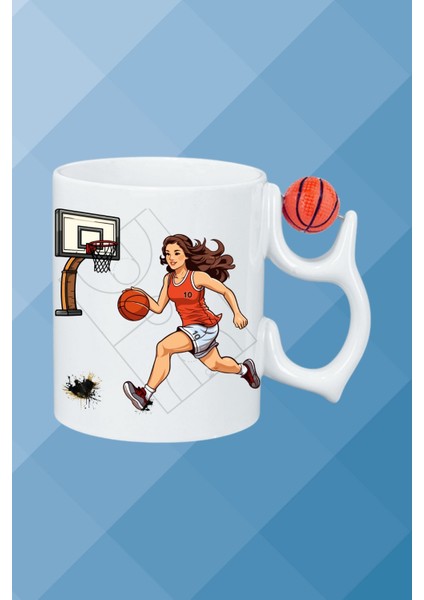 Basketboll Toplu Basket Sever Kupa Bardak Çay Kahve Fincanı Kadın Oyunculu-14
