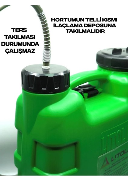 Litolan Seri Superturbo 16LT Sırt Tipi Akülü Şarjlı Ilaçlama Sprey Püskürtme Pompası Elden Tutma fırsatları