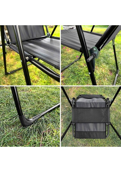 Rest 4'lü Bardaklı Katlanabilir Sandalye Seti - Siyah fırsatları