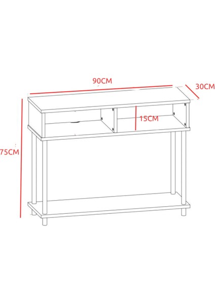 Dresuar Dekoratif Raflı Kahve Köşesi Konsol Çok Amaçlı Raf