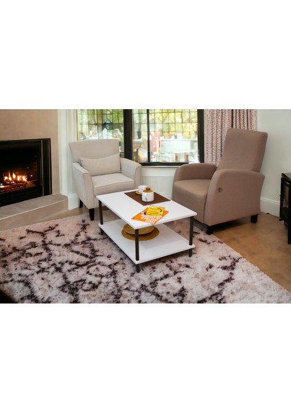 Orta Sehpa 2 Raflı Ahşap Ayaklı Dikdörtgen Gazetelikli Dekoratif Lüks Sehpa modelleri