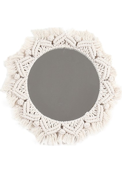 Makrome Ayna El Yapımı Goblen Makyaj Aynası Kompakt Dekorasyon Ev Yatak Odası Dekoratif Aynalar Duvar Aynaları (Yurt Dışından)