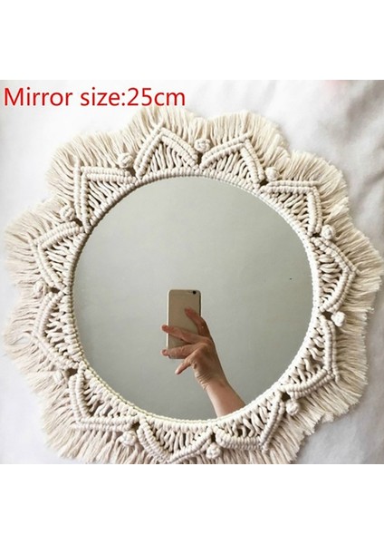 Makrome Ayna El Yapımı Goblen Makyaj Aynası Kompakt Dekorasyon Ev Yatak Odası Dekoratif Aynalar Duvar Aynaları (Yurt Dışından) modelleri