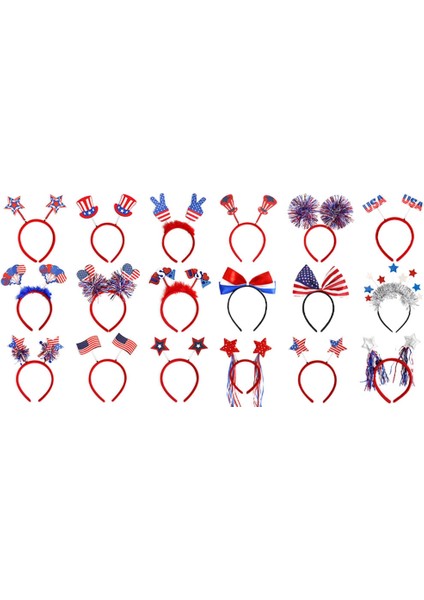 18 Adet Bağımsızlık Günü Şapkalar Yurtsever Kafa Boppers Kafa Bandı Dördüncü 4th Temmuz Parti Aksesuarları Süslemeleri Şekeri (Yurt Dışından) modelleri