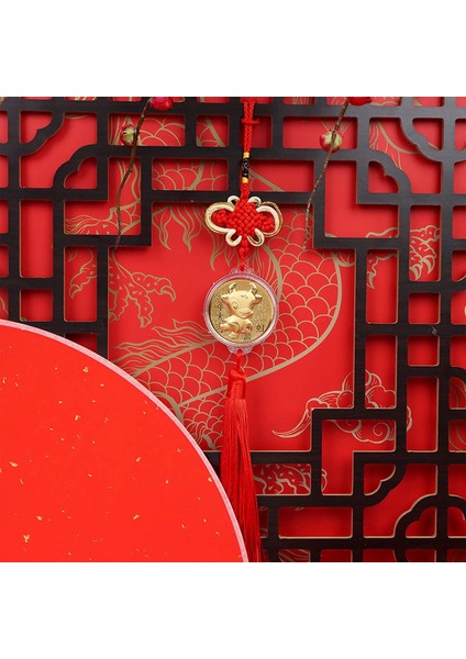 6 Adet Yıl Öküz Asılı Öküz Kolye Araba Kolye Dekor Çin Feng Shui Asılı Iyi Hatıra Hediye (Yurt Dışından)