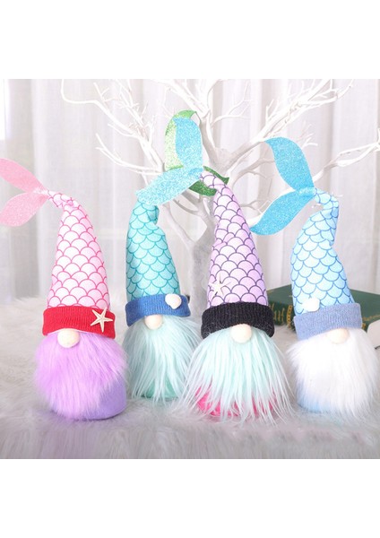 Okyanus Günü Gnome Peluş Denizkızı Gnome Bebek Süs Güzel Peluş Cüceler Bebek Isveç Gnome Noel Ev Dekor A (Yurt Dışından)