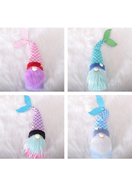 Okyanus Günü Gnome Peluş Denizkızı Gnome Bebek Süs Güzel Peluş Cüceler Bebek Isveç Gnome Noel Ev Dekor A (Yurt Dışından)