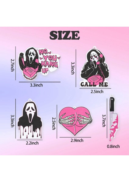 5 Adet Cadılar Bayramı Kolye - Pembe Hayalet Sevimli Araba Iç Aksesuarları Asılı Anime Odası Dekor (Yurt Dışından)