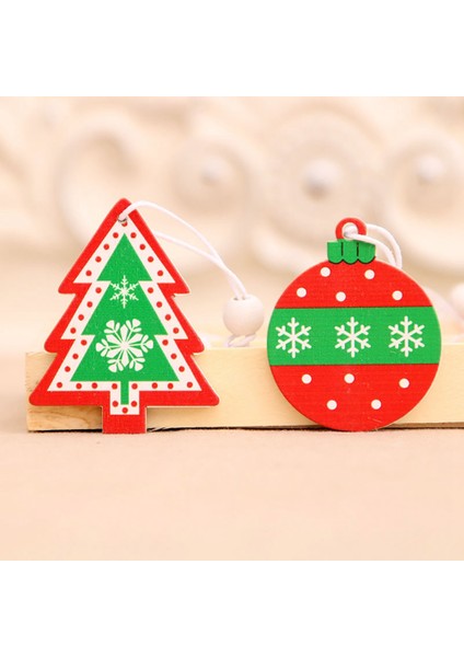12 Adet Noel Ahşap Kolye Noel Ağacı Süsleme Kar Tanesi Desen El Yapımı El Sanatları Çocuk Dıy Graffiti Ev Dekor (Yurt Dışından)
