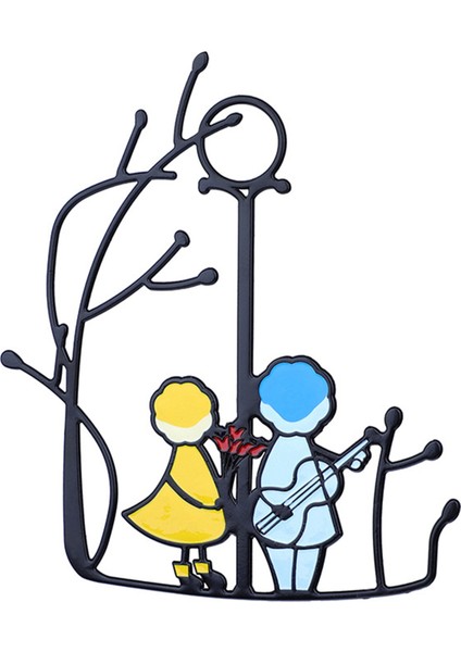 Suncatcher Sanat Bahçe Pencere Asma Melekler Çift Aşk Ev Dekor Kolye Hediye Rüzgar Çanları ve Asılı Süslemeler - A (Yurt Dışından)