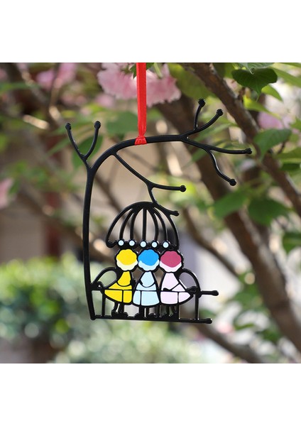 Suncatcher Sanat Bahçe Pencere Asma Melekler Çift Aşk Ev Dekor Kolye Hediye Rüzgar Çanları ve Asılı Süslemeler - A (Yurt Dışından)