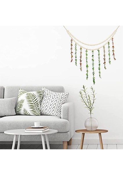 Asılı Okaliptüs Boho Duvar Dekor Dıy Fotoğraf Depolama Duvar Asılı Ahşap Boncuk Çelenk Sahte Okaliptüs Yatak Odası Dekor (Yurt Dışından) fırsatları