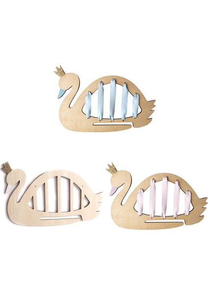 Iskandinav Tarzı Ahşap Kuğu Takı Depolama Bebek Saç Klipleri Tutucu Organizatör Asılı Duvar Süsleri Ev Dekor Fotoğraf Sahne Pembe (Yurt Dışından) fırsatları