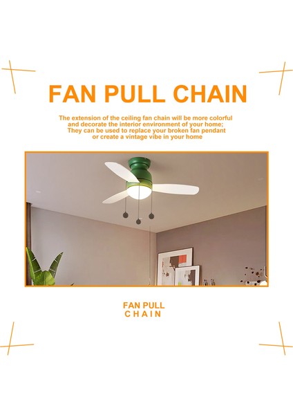 Tavan Vantilatörü Çekme Zinciri Seti, 4 Parça Ampul ve Fan Desenli Çekme Zinciri Uzatma Fanı Çekme Zinciri Kolye (Yurt Dışından) modelleri