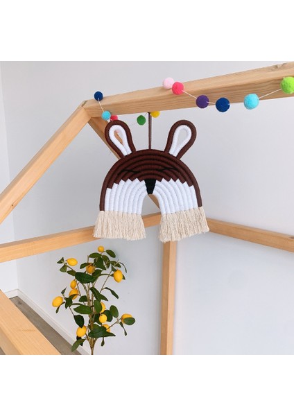 El Yapımı Makrome Dokuma Tavşan Duvar Goblen Kolye ile Asılı Çocuk Odası Dekor Ev Süsleme - Kırmızı (Yurt Dışından) fırsatları