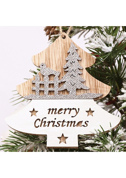 Noel Kolye, Ahşap Noel Yıldızı Desen Asılı Süsler Noel Ağacı Ev Tatil Dekorasyon (Yurt Dışından)