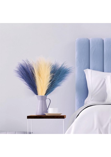 Pampas Çim Pembe 12 Adet 17.7 Inç, Sahte Pampas Çim Pembe Pampas Dekor, Yapay Pampas Çim Kısa Allık Düğün A (Yurt Dışından) modelleri