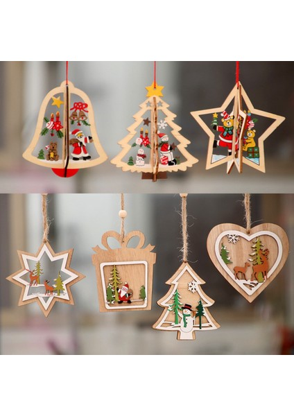 Yeni Yıl 9 Adet 3D Noel Süs Ahşap Asılı Kolye Yıldız Noel Ağacı Çan Noel Süslemeleri Ev Için Navidad (Yurt Dışından) fiyatları