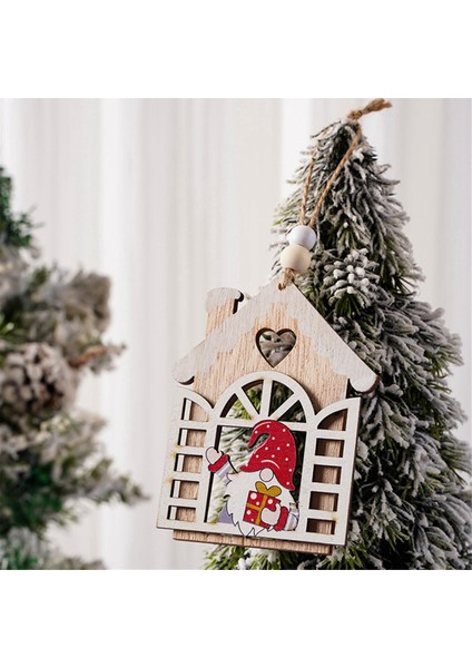 Noel Kolye Ahşap Etiketler Yılbaşı Dekoru Ahşap Kesme Ahşap Noel Ağacı Kolye Noel Asılı Süsleme (Yurt Dışından)