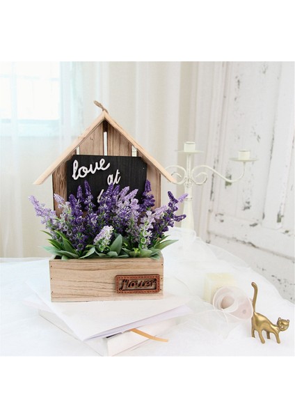 Rustik Duvara Monte Ahşap Ev - Çiçek Etli Bitkiler Bonsai Tutucu Sergileme Raf Ev Dekor A (Yurt Dışından)