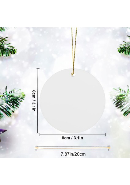 20 Adet Süblimasyon Süs Boşlukları 3 Inç Noel Süs Boşlukları Halat ile Dıy Boşlukları Akrilik Süsler (Yurt Dışından)