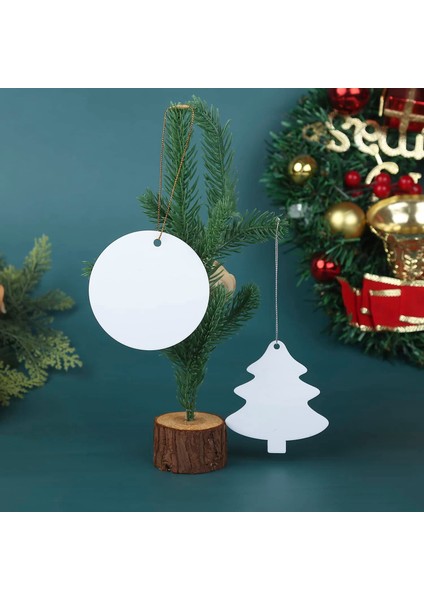20 Adet Süblimasyon Süs Boşlukları 3 Inç Noel Süs Boşlukları Halat ile Dıy Boşlukları Akrilik Süsler (Yurt Dışından)