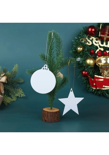 20 Adet Süblimasyon Süs Boşlukları 3 Inç Noel Süs Boşlukları Halat ile Dıy Boşlukları Akrilik Süsler (Yurt Dışından)
